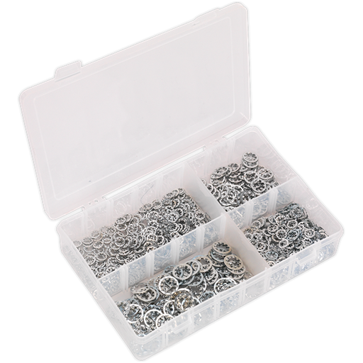 Sealey Lock Washer Assortment 1000pc Serrated Internal M5-M10 Metric AB057LW Sealey - Town Tools 