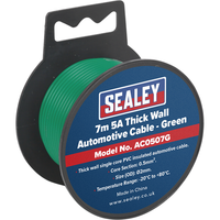 Sealey Automotive Cable Thick Wall 5A 7m Green AC0507G