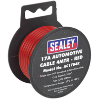 Sealey Automotive Cable Thick Wall 17A 4m Red AC1704R