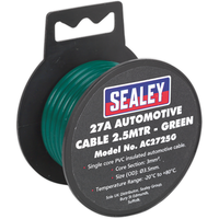 Sealey Automotive Cable Thick Wall 27A 2.5m Green AC2725G