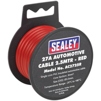 Sealey Automotive Cable Thick Wall 27A 2.5m Red AC2725R