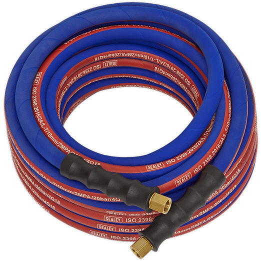 Sealey Air Hose 10m x8mm with 1/4"BSP Unions Extra-Heavy-Duty AH10R Sealey - Town Tools 