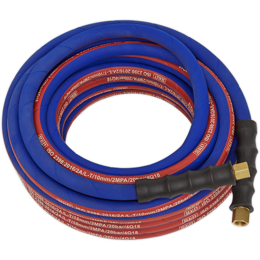 Sealey Air Hose 10m x8mm with 1/4"BSP Unions Extra-Heavy-Duty AH10R Sealey - Town Tools 