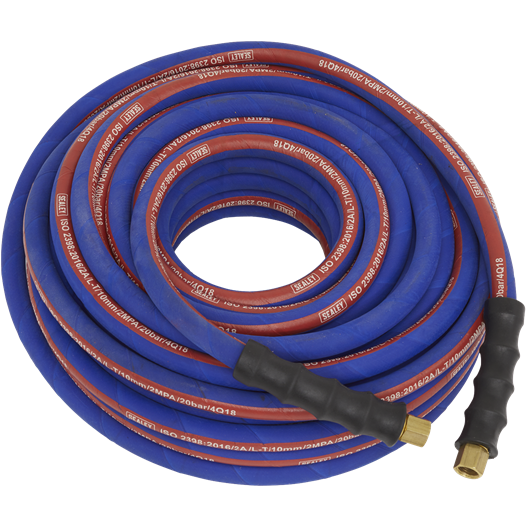 Sealey Air Hose 20m x8mm with 1/4"BSP Unions Extra Heavy-Duty AH20R Sealey - Town Tools 