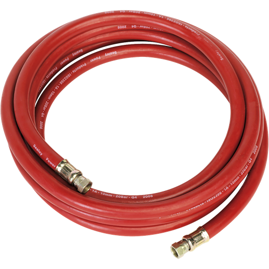 Sealey Air Hose 5m x10mm with 1/4"BSP Unions AHC538 Sealey - Town Tools 