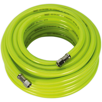 Sealey Air Hose High-Visibility 15m x8mm with 1/4"BSP Unions AHFC15