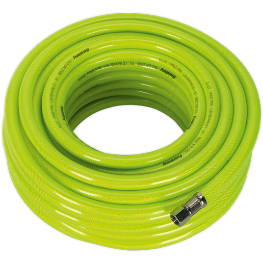 Sealey Air Hose High-Visibility 20m x8mm with 1/4"BSP Unions AHFC20 Sealey - Town Tools 