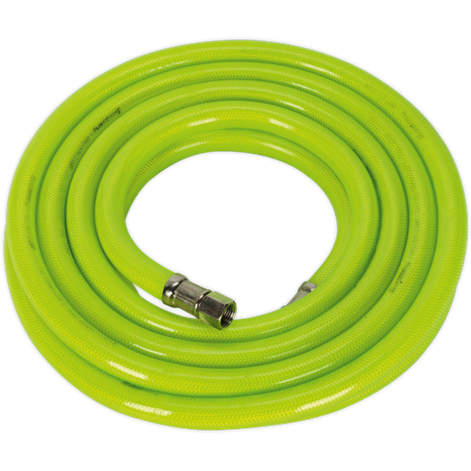 Sealey Air Hose High-Visibility 5m x10mm with 1/4"BSP Unions AHFC538 Sealey - Town Tools 