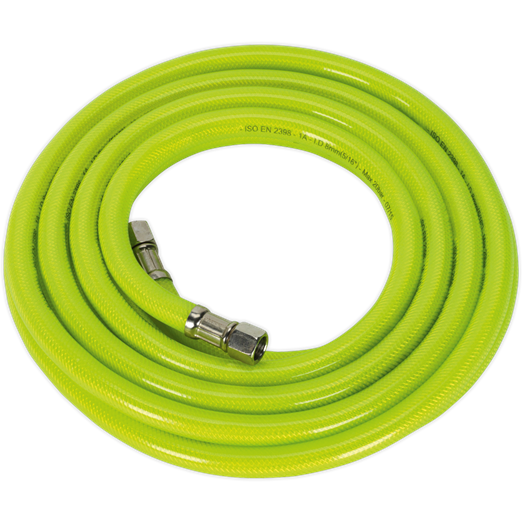 Sealey Air Hose High-Visibility 5m x8mm with 1/4"BSP Unions AHFC5 Sealey - Town Tools 