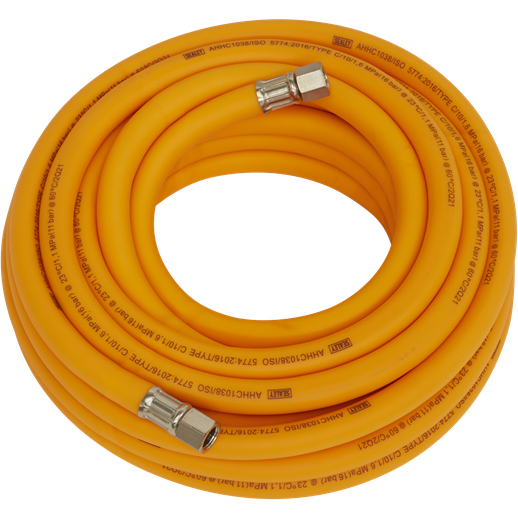 Sealey Air Hose 10m x10mm Hybrid High-Visibility with 1/4"BSP Unions AHHC1038 Sealey - Town Tools 