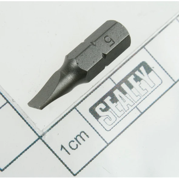 Sealey Slotted bit 5 x 25mm short 1/4"dr