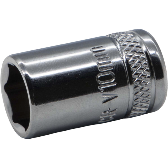 Sealey 1/4"Dr Socket 10mm 25mmL (Knurled Ring)