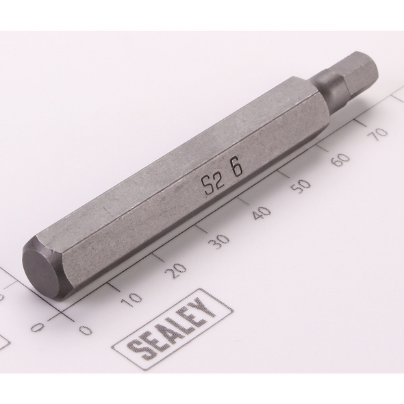 Sealey Hex Bit; 6mm x 75mm 'Platinum Series'