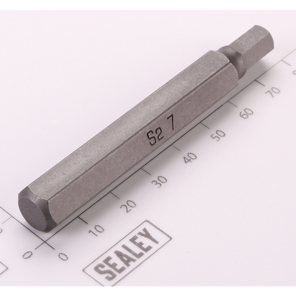 Sealey Hex Bit; 7mm x 75mm 'Platinum Series'