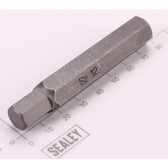 Sealey Hex Bit; 12mm x 75mm 'Platinum Series'