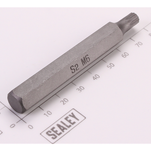 Sealey Spline Bit; M6 x 75mm 'Platinum Series'