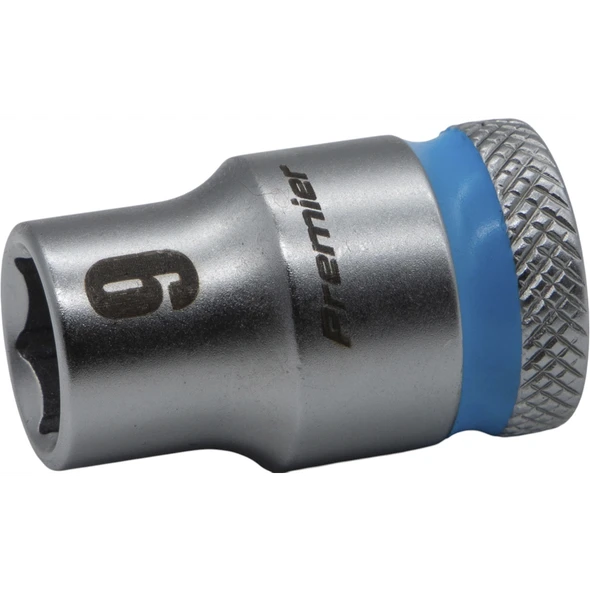 Sealey 3/8"Dr Walldrive Socket 9mm (Cyan Coded Ring)