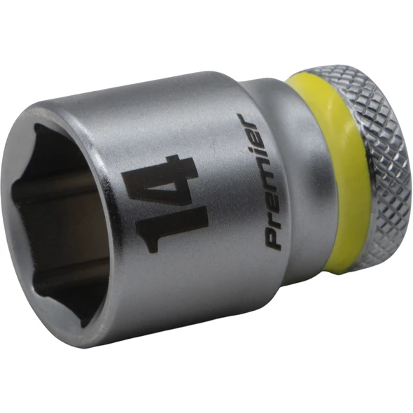 Sealey 3/8"Dr Walldrive Socket 14mm (Yellow Coded Ring)