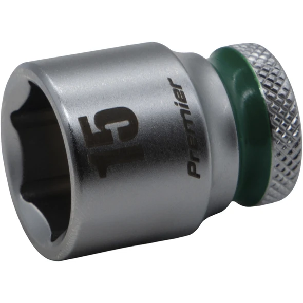 Sealey 3/8"Dr Walldrive Socket 15mm (Dark Green Coded Ring)