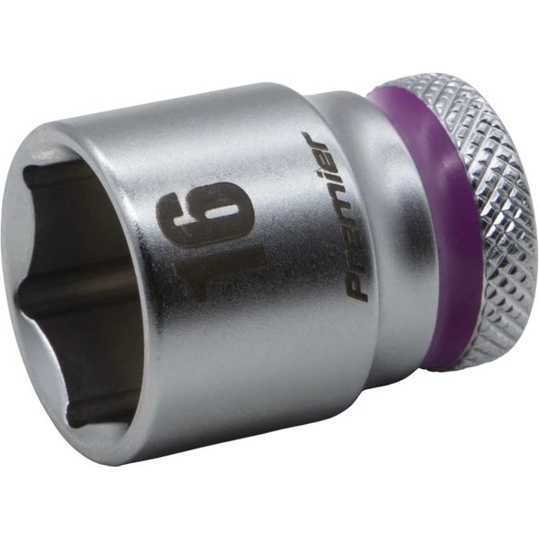 Sealey 3/8"Dr Walldrive Socket 16mm (Violet Coded Ring)