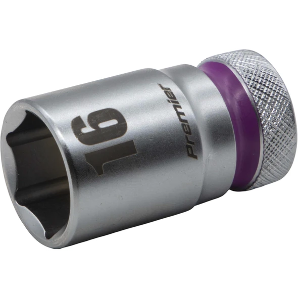 Sealey 1/2"Dr Walldrive Socket 16mm (Violet Coded Ring)