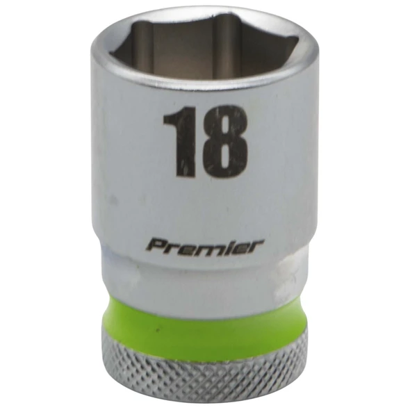 Sealey 1/2"Dr Walldrive Socket 18mm (Green Coded Ring)