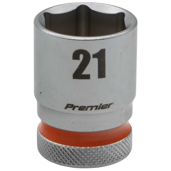 Sealey 1/2"Dr Walldrive Socket 21mm (Orange Coded Ring)