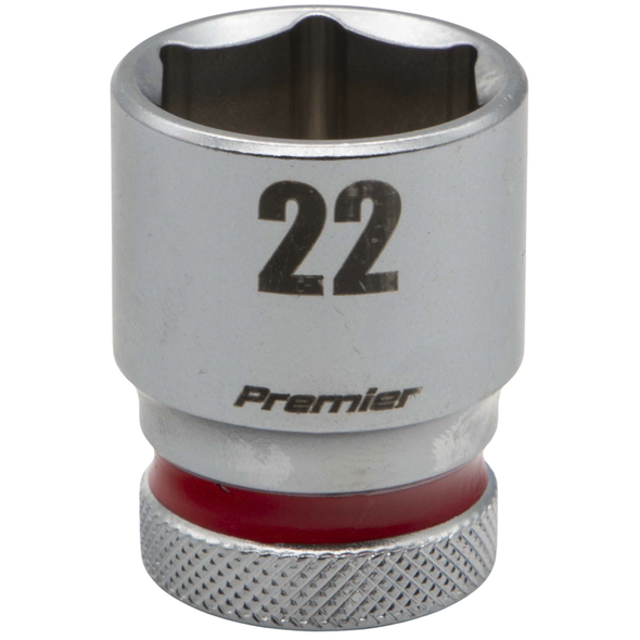 Sealey 1/2"Dr Walldrive Socket 22mm (Red Coded Ring)