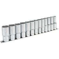 Sealey Socket Set 13pc 1/2"Sq Drive 12pt Deep WallDrive Imperial AK2675