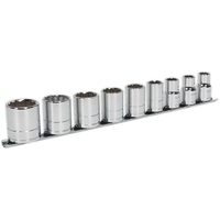 Sealey Socket Set 9pc 1/2"Sq Drive Whitworth AK2677