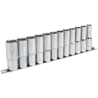 Sealey Socket Set 12pc 1/2"Sq Drive 12pt Deep WallDrive Metric AK2685