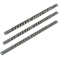 Sealey Socket Retaining Rail Set 3pc 1/4" 3/8" & 1/2"Sq Drive AK270
