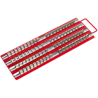 Sealey Socket Rail Tray Red 1/4" 3/8" & 1/2"Sq Drive AK271