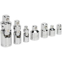 Sealey Universal Joint & Socket Adaptor Set 7pc 1/4" 3/8" & 1/2"Sq Drive AK2737