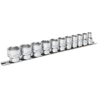 Sealey Socket Set 11pc 3/8"Sq Drive Lock-On 6pt Imperial AK2740