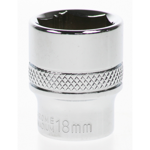 Sealey Socket 3/8"dr 18mm 'total lok-on' (6pt)