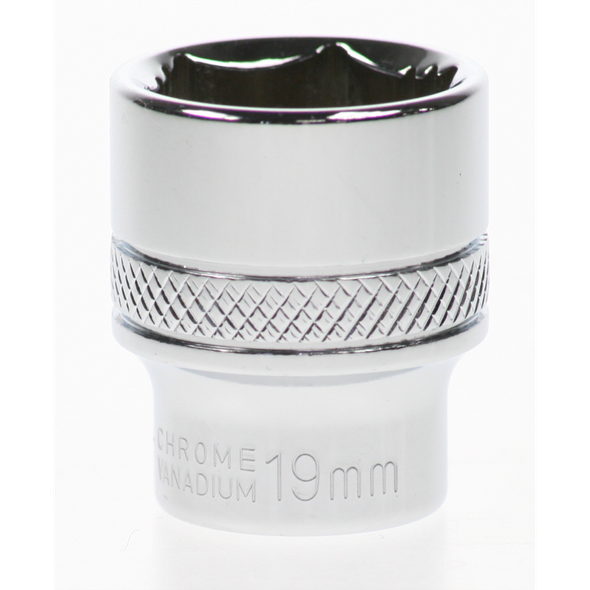 Sealey Socket 3/8"dr 19mm 'total lok-on' (6pt)