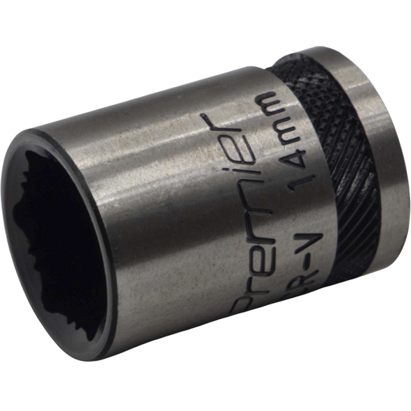 Sealey Socket 3/8"Dr 14mm 'Total Lock-On' (6pt) 'Black Series'