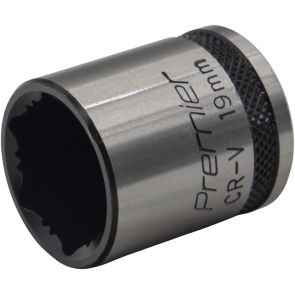 Sealey Socket 3/8"Dr 19mm 'Total Lock-On' (6pt) 'Black Series'