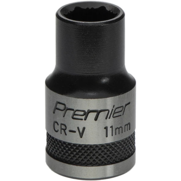 Sealey Socket 1/2"Dr 11mm 'Total Lock-On' (6pt) 'Black Series'