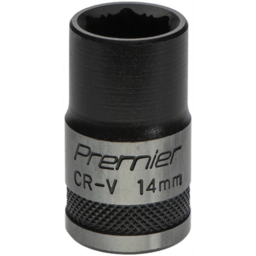 Sealey Socket 1/2"Dr 14mm 'Total Lock-On' (6pt) 'Black Series'