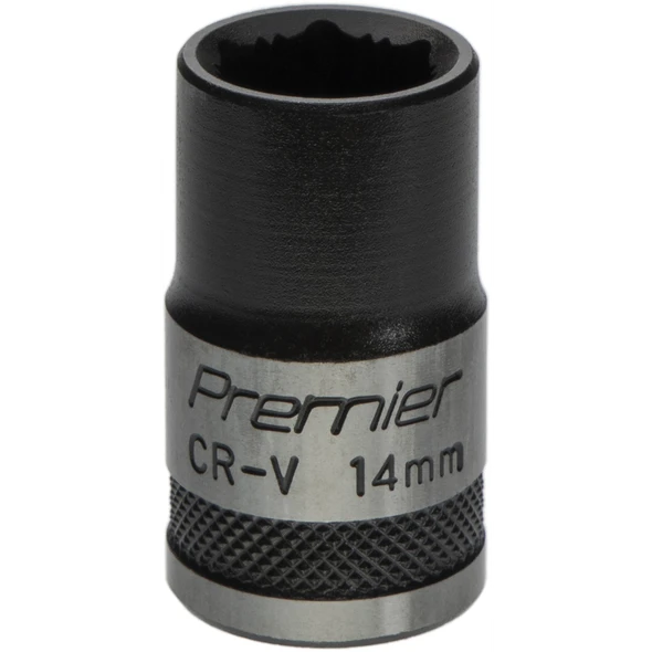 Sealey Socket 1/2"Dr 14mm 'Total Lock-On' (6pt) 'Black Series'