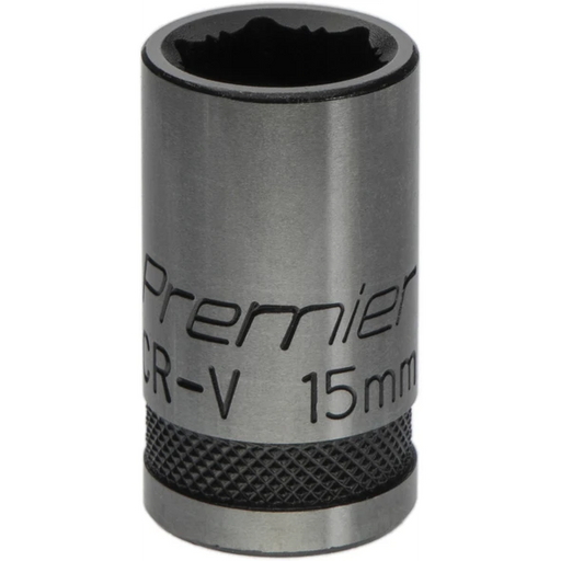 Sealey Socket 1/2"Dr 15mm 'Total Lock-On' (6pt) 'Black Series'
