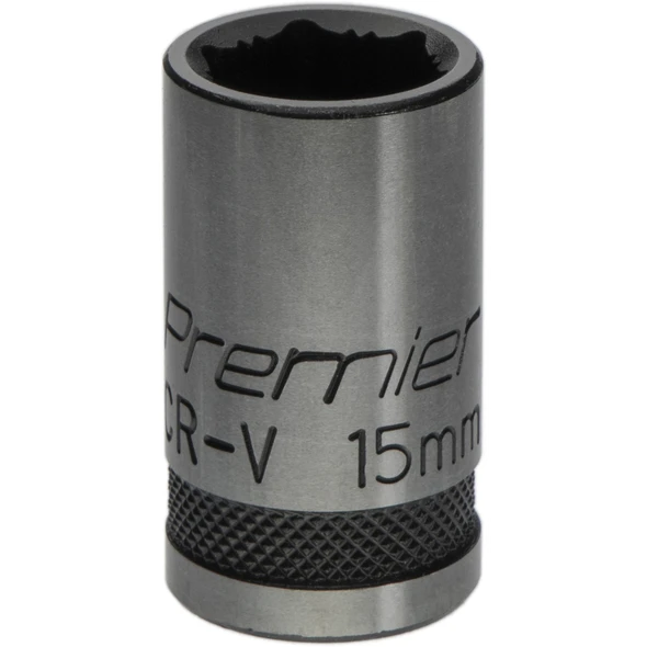 Sealey Socket 1/2"Dr 15mm 'Total Lock-On' (6pt) 'Black Series'