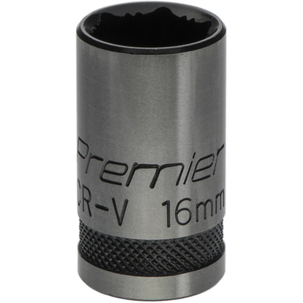 Sealey Socket 1/2"Dr 16mm 'Total Lock-On' (6pt) 'Black Series'