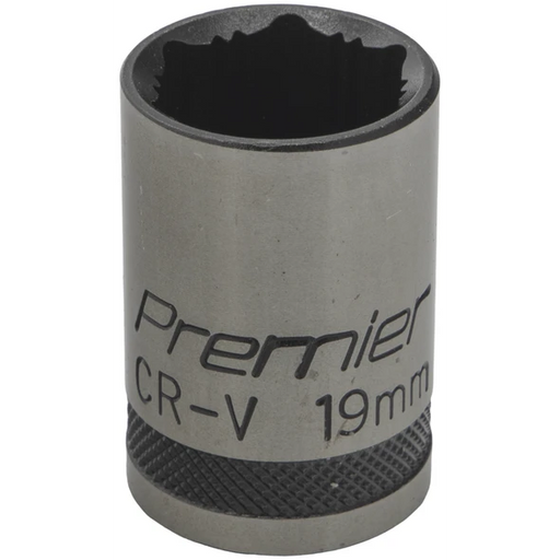Sealey Socket 1/2"Dr 19mm 'Total Lock-On' (6pt) 'Black Series'