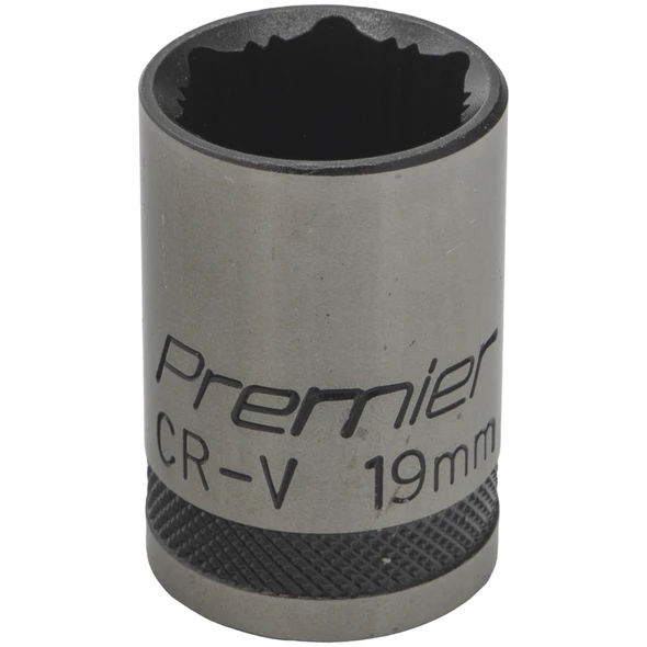 Sealey Socket 1/2"Dr 19mm 'Total Lock-On' (6pt) 'Black Series'