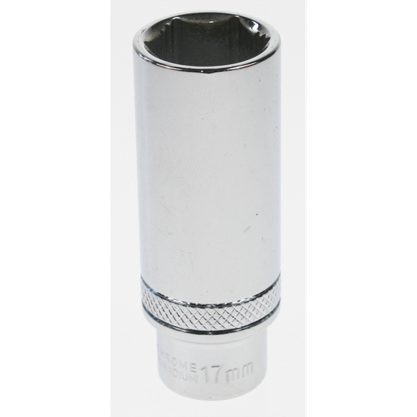 Sealey Socket 3/8"sq dr 17mm deep lock-on 6pt