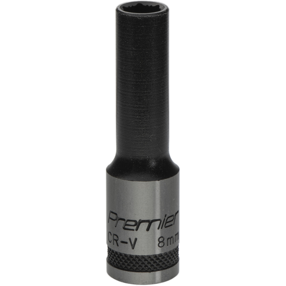 Sealey Deep Socket 3/8"Dr 8mm 'Total Lock-On' (6pt) 'Black Series'