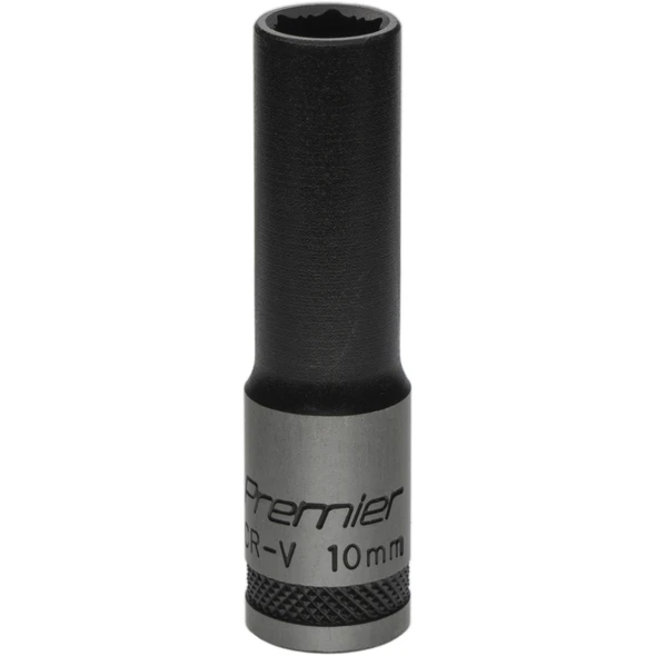 Sealey Deep Socket 3/8"Dr 10mm 'Total Lock-On' (6pt) 'Black Series'